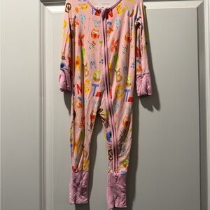 Little Sleepies pink alphabet print pajamas